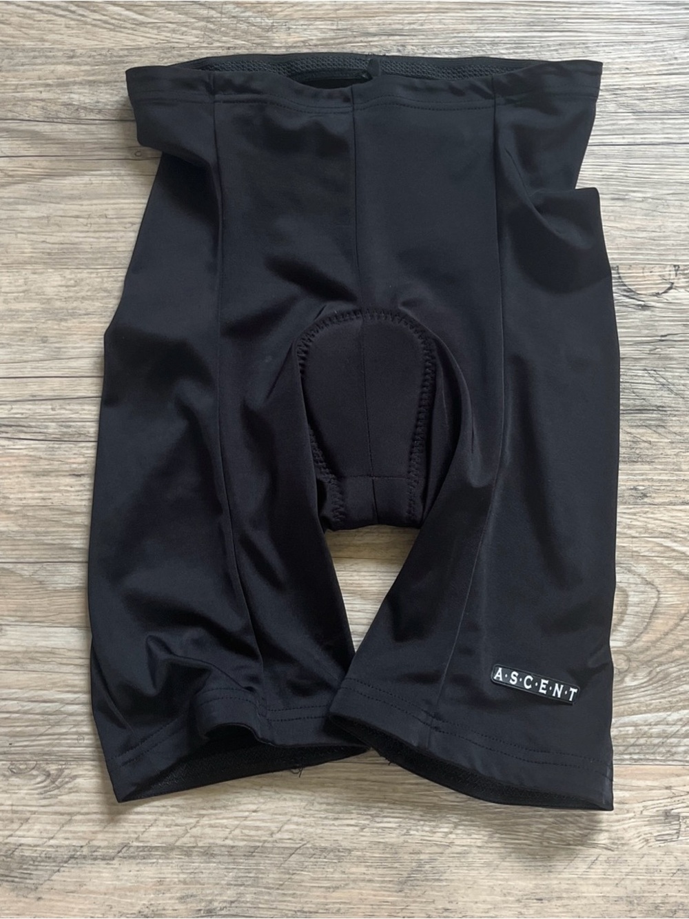 Ascent Black Padded Cycling Shorts Large Compression Bike Shorts